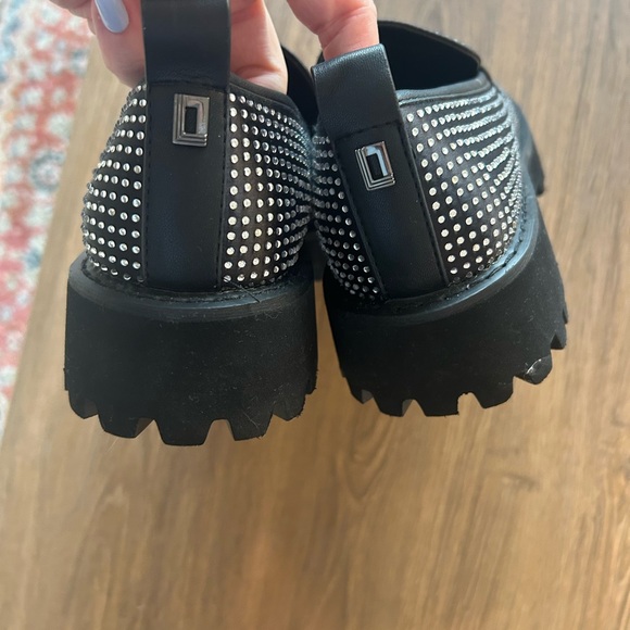 Karl Lagerfeld Black and Silver Studded Loafers - Picture 4 of 4